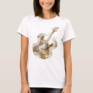 Artistic Gold GOLDEN GUITAR Print T-Shirt