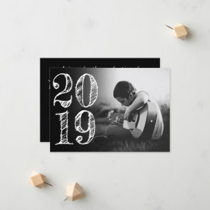 Artistic Graduation White Black Minimal 2 Photo Announcement