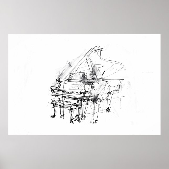 Artistic Grand Piano Portrait - Premium  Poster (Front)