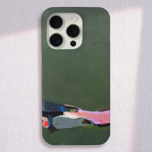 Artistic Green Abstract Painting iPhone 15 Pro Case