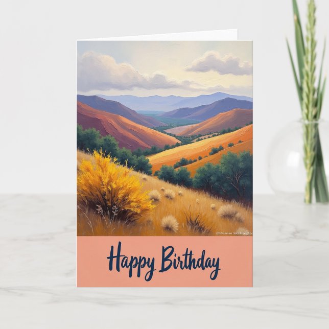 Artistic Green Birthday Card (Front)