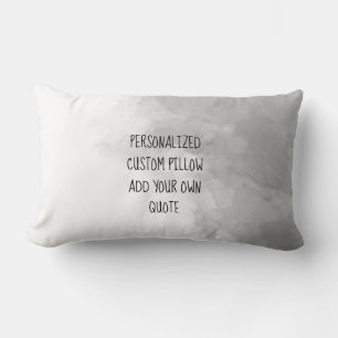 artistic grey and white add text custom lumbar cushion