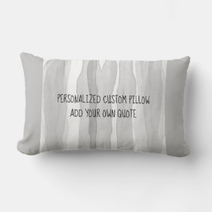 artistic grey and white stripes add a quote lumbar cushion