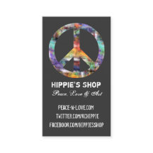 Artistic Grunge Peace Sign Custom Business Cards