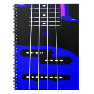 Artistic Guitar Blue and Black Notebook