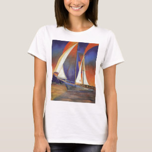 Artistic Gulet Under Sail In Orange and Purple T-Shirt