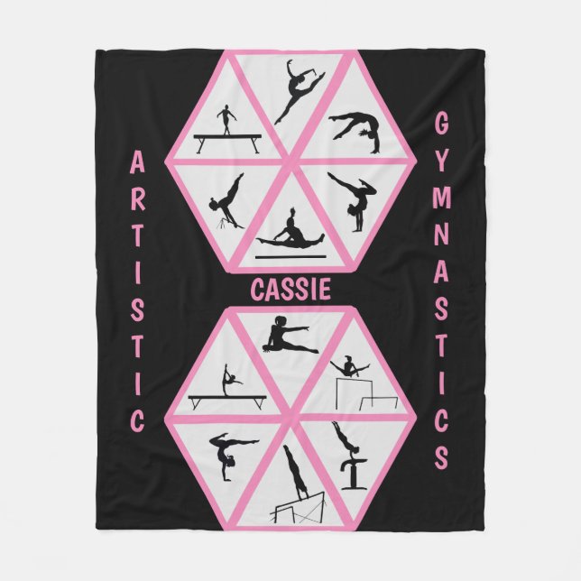 Artistic Gymnastics Hexagon Fleece Blanket (Front)