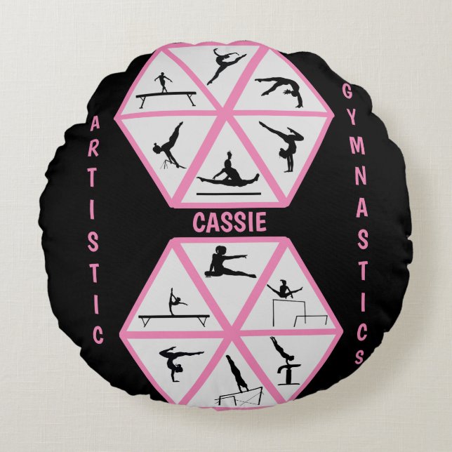 Artistic Gymnastics Hexagon Round Cushion (Front)