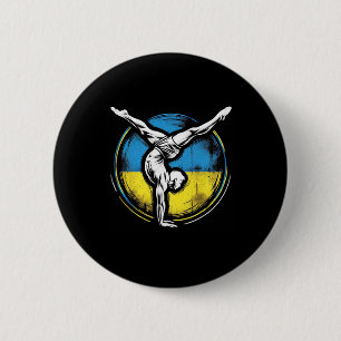 Artistic Gymnastics Ukrainian Ukraine Flag Athlete 6 Cm Round Badge