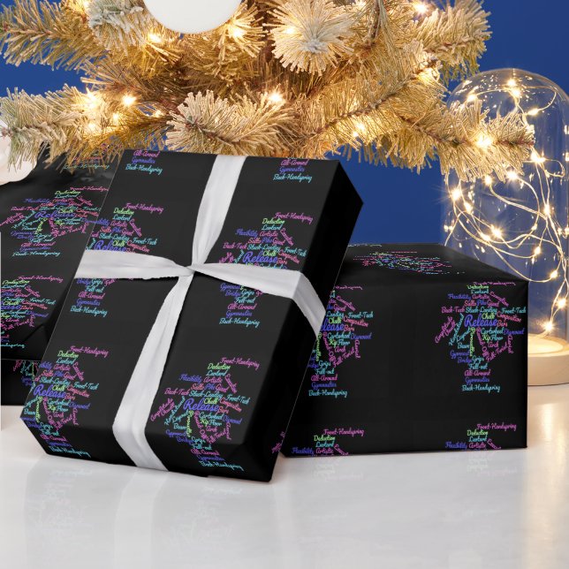Artistic Gymnastics Word Cloud   Wrapping Paper (Holidays)