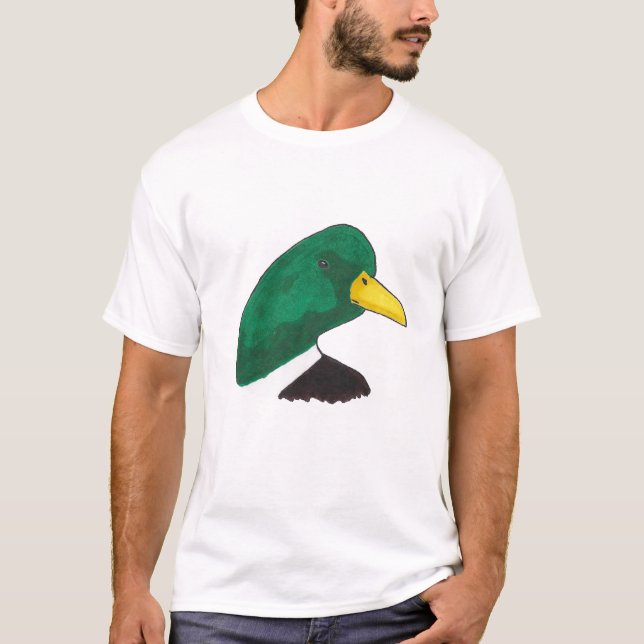 Artistic Hand-drawn Mallard Duck T-Shirt (Front)