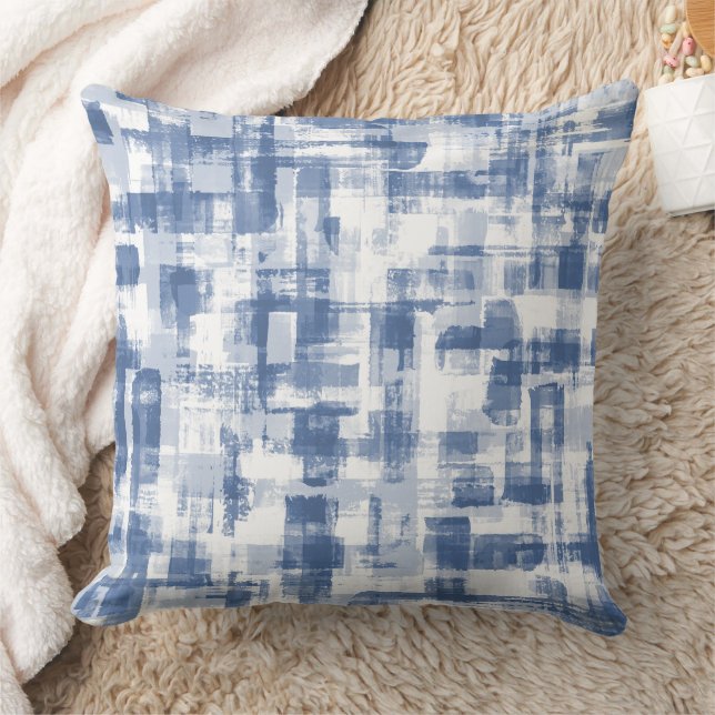 Artistic Hand painted watercolor blue and white  Cushion (Blanket)