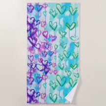 Artistic Heart Beach Towel