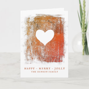 Artistic Heart Drawing Family Christmas Holiday Card