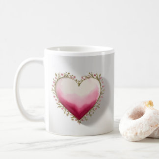 Artistic Heart-Shaped Design Coffee Mug