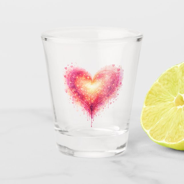 Artistic Heart Shot Glass (Front)