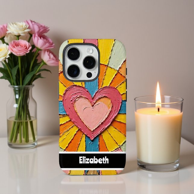 Artistic Heart with Texture and Personalised Name Case-Mate iPhone Case (Creator Uploaded)