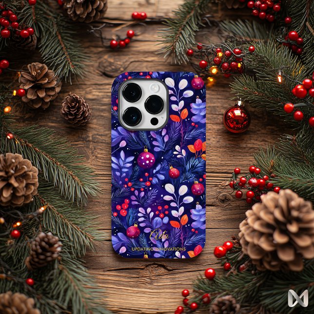 Artistic Holiday - Deep Purple Festive Ornament Case-Mate iPhone Case (Creator Uploaded)