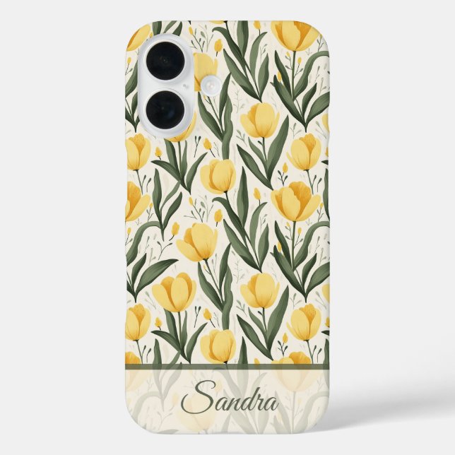 Artistic Holiday Gift Tulip Name Case-Mate iPhone Case (Back)