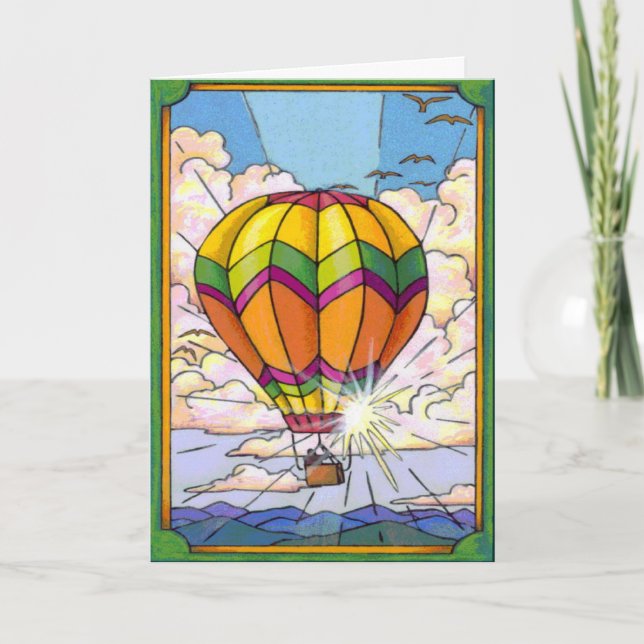Artistic hot air balloon customisable card (Front)