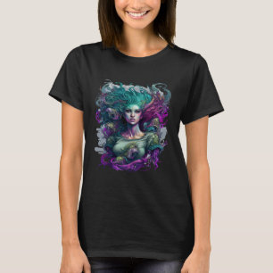 Artistic Hybrid Gorgon Medusa Snake and Mermaid T-Shirt