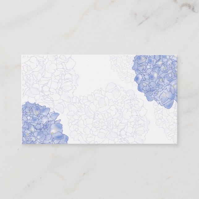 Artistic Hydrangea Place Cards, Medium Card (Front)
