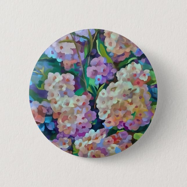 Artistic Hydrangeas 6 Cm Round Badge (Front)