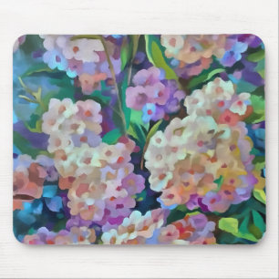 Artistic Hydrangeas Hortensia Floral Abstract Art Mouse Pad