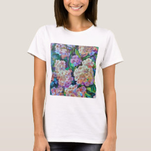 Artistic Hydrangeas Hortensia Floral Abstract Art T-Shirt