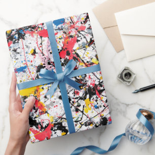 Artistic Ink Splash Multicolor Abstract Pattern Wrapping Paper
