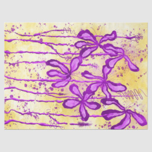 Artistic Inked Lilies print & paint splatter Tissue Paper