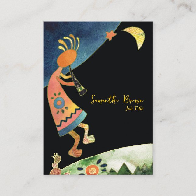 Artistic Inspirational Kokopelli Business Card (Front)