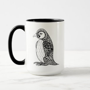 Artistic King Penguin Zendoodle Mug