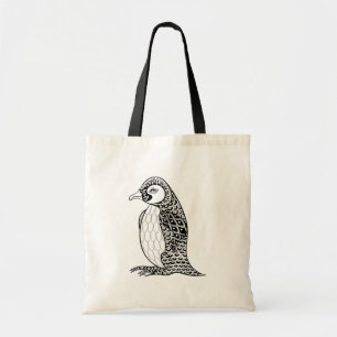 Artistic King Penguin Zendoodle Tote Bag