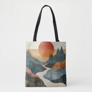 Artistic Landscape, Minimalist Aesthetic, Nature Tote Bag
