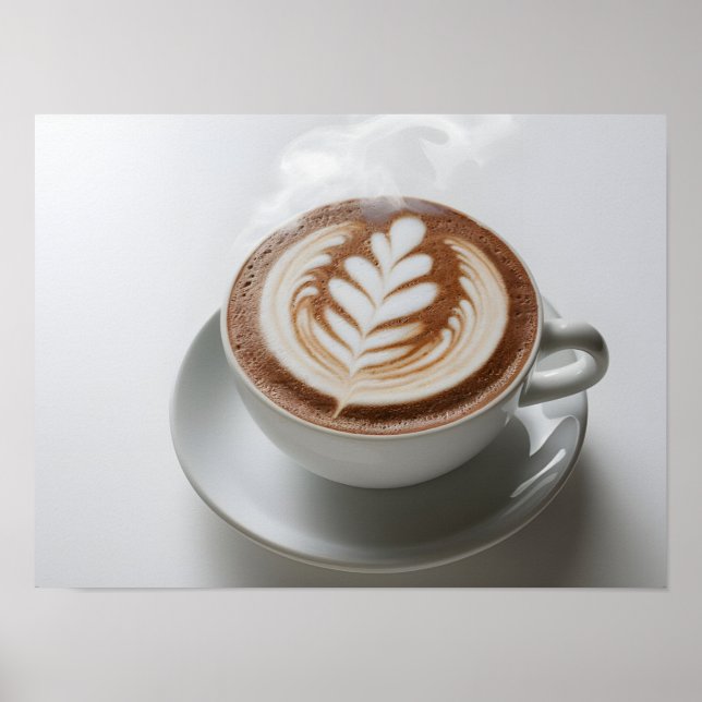 Artistic Latte Foam Texture on Hot Cocoa  Poster (Front)