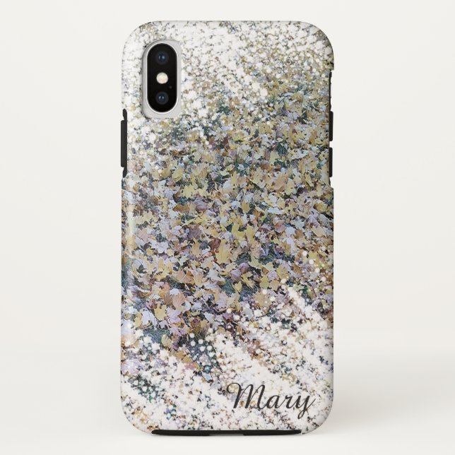 Artistic Leaf Snow iPhone Case - Customised Winter (Back)