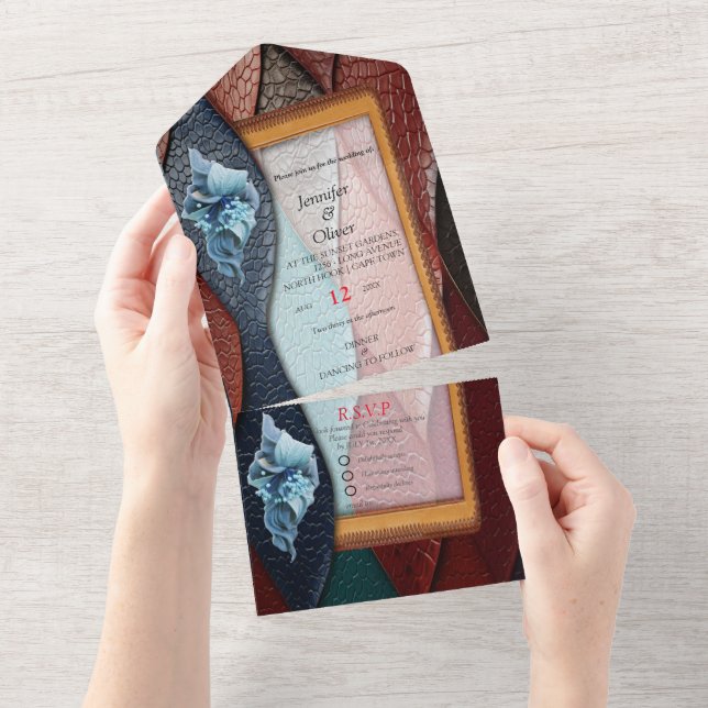 Artistic Leather Texture Art designs All In One Invitation (Tearaway)