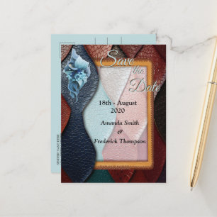 Artistic Leather Texture Art designs Announcement Postcard