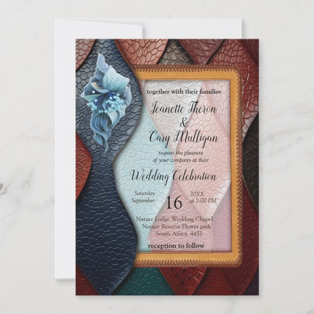 Artistic Leather Texture Art designs Invitation (Front)