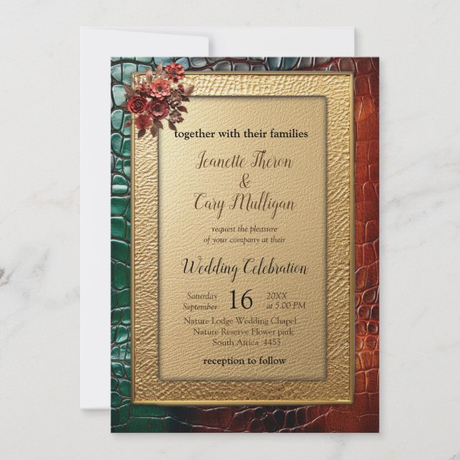 Artistic Leather Texture Art designs Invitation (Front)