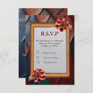 Artistic Leather Texture Art designs RSVP Card