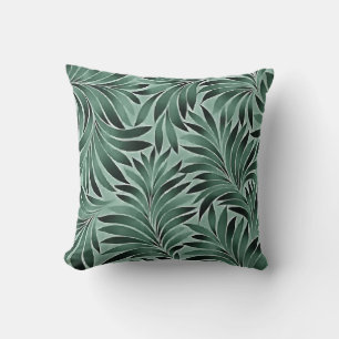 Artistic Leaves Aqua Grey Colour Scheme Cushion