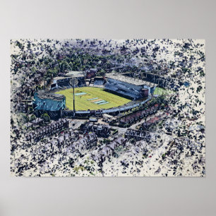 Artistic Leeds Cricket Stadium, Yorkshire Poster