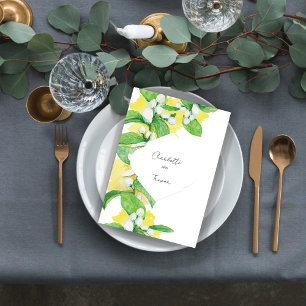 Artistic Lemon Tree Flowers Watercolor Card