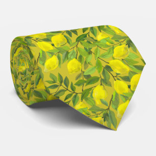 Artistic Lemon Tree Tie for Men