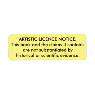 "Artistic Licence" sticker for Bibles