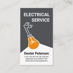 Artistic Light Bulb Beam Electrical Wiring Business Card