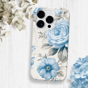 Artistic Light Pastel Blue Roses Case-Mate iPhone 14 Pro Case