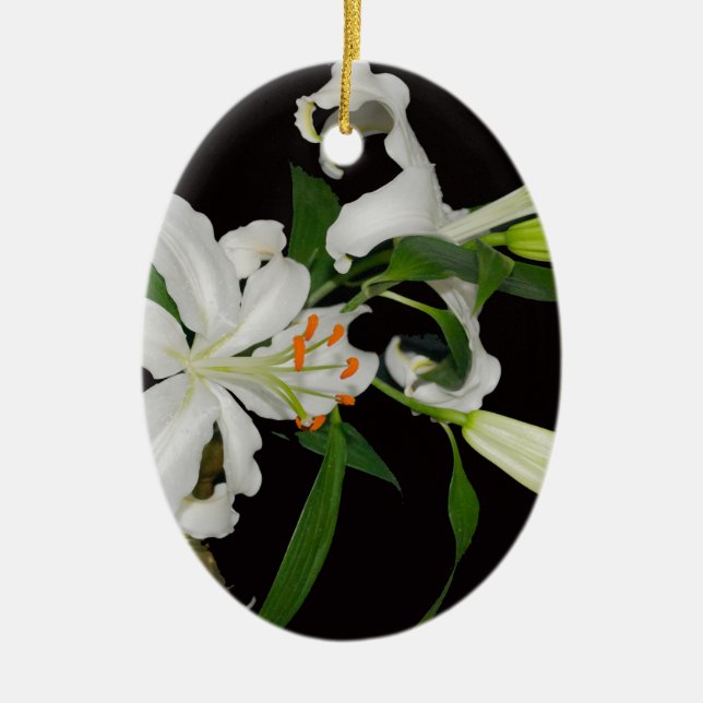 Artistic Lily Collection-1 Ceramic Tree Decoration (Front)